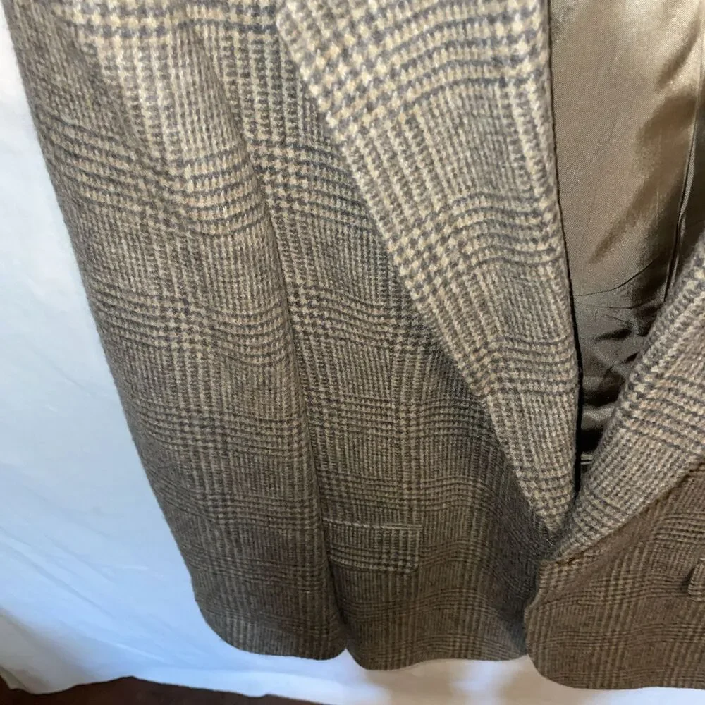 Orvis Men’s Dress Blazer Size 42L Gray Houndstooth Plaid Going Out Party